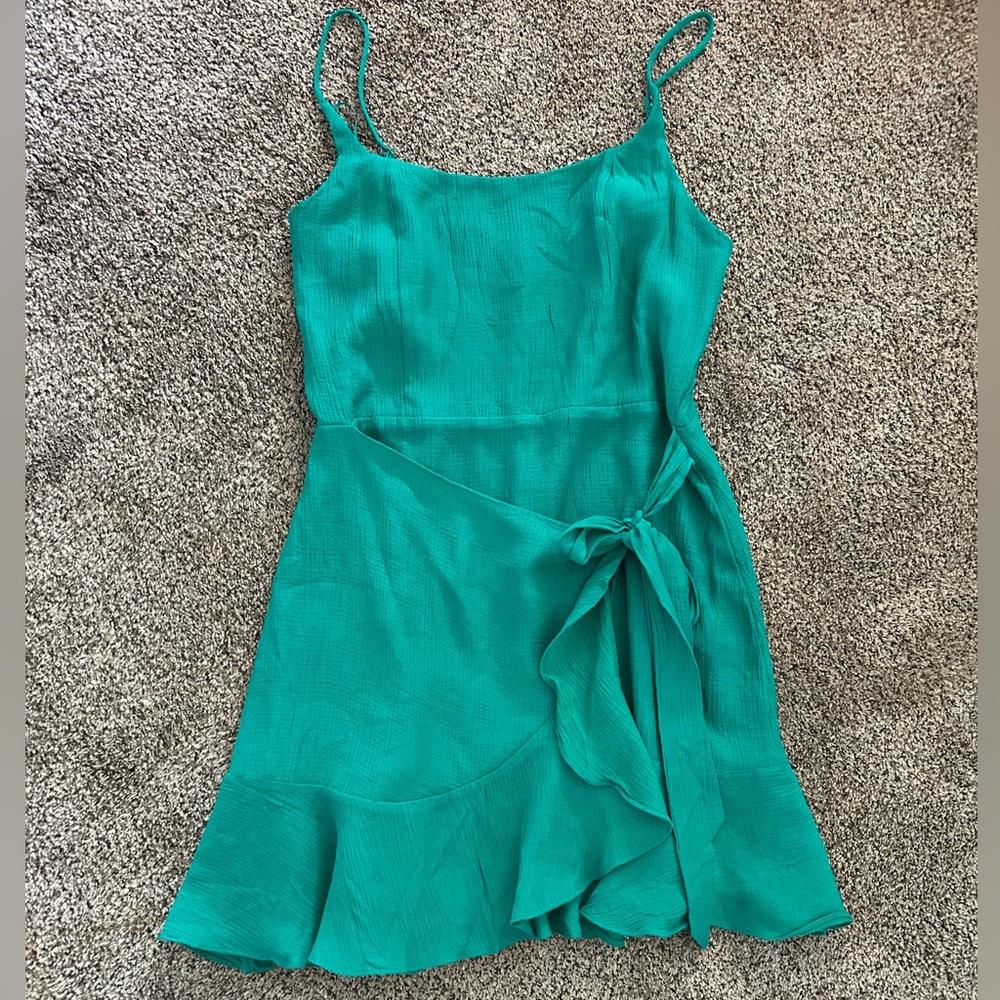 Socialite Teal Wrap Mini Dress